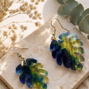 Boucles d'oreilles " Feuillage Océanique "