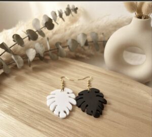 Boucles d&rsquo;oreilles  » Montera Duo » - Bijou artisanal en résine fait main en France
